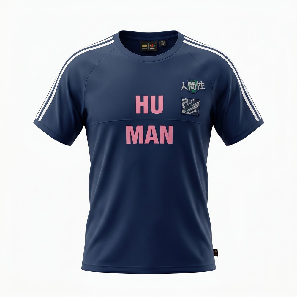 Adidas Pharrell Williams Hu Human Race Tee 2XL Navy Pink Streetwear Jersey